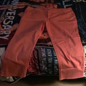 Woman Within salmon colored long jeans